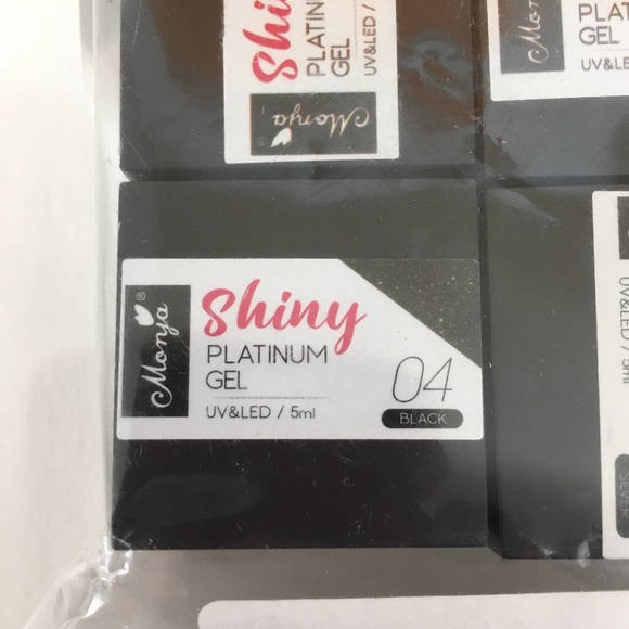 Morja Shiny Platinum Gel Nail Polish Set of 4 Black and Gold - Picture 5 of 6